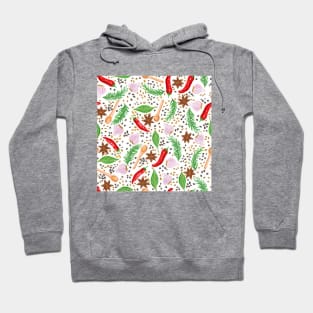 Herbs and Spices in Gouache Pattern Hoodie